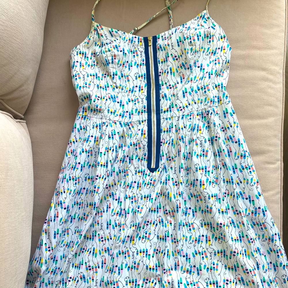 Lily Pulitzer Buoy Print Cotton Zip Front Dress